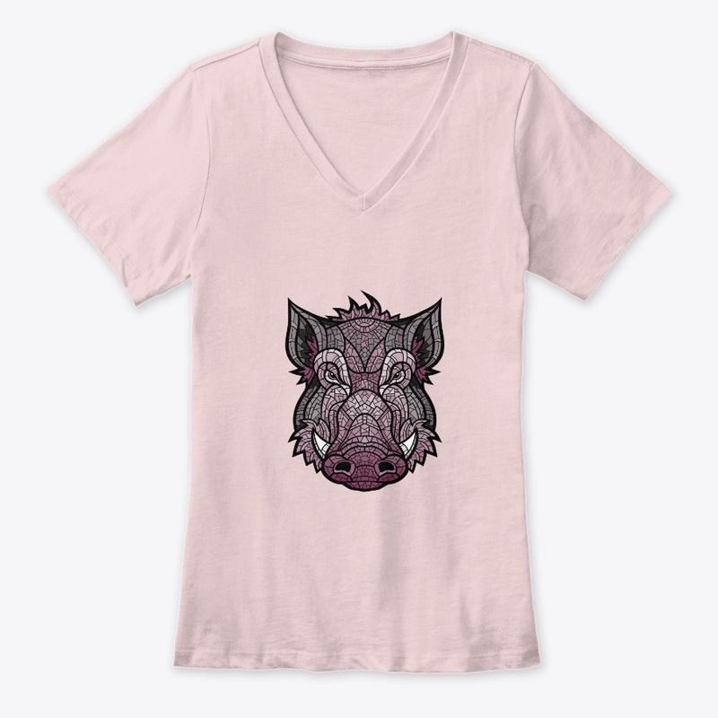 Pink Boar with Tail