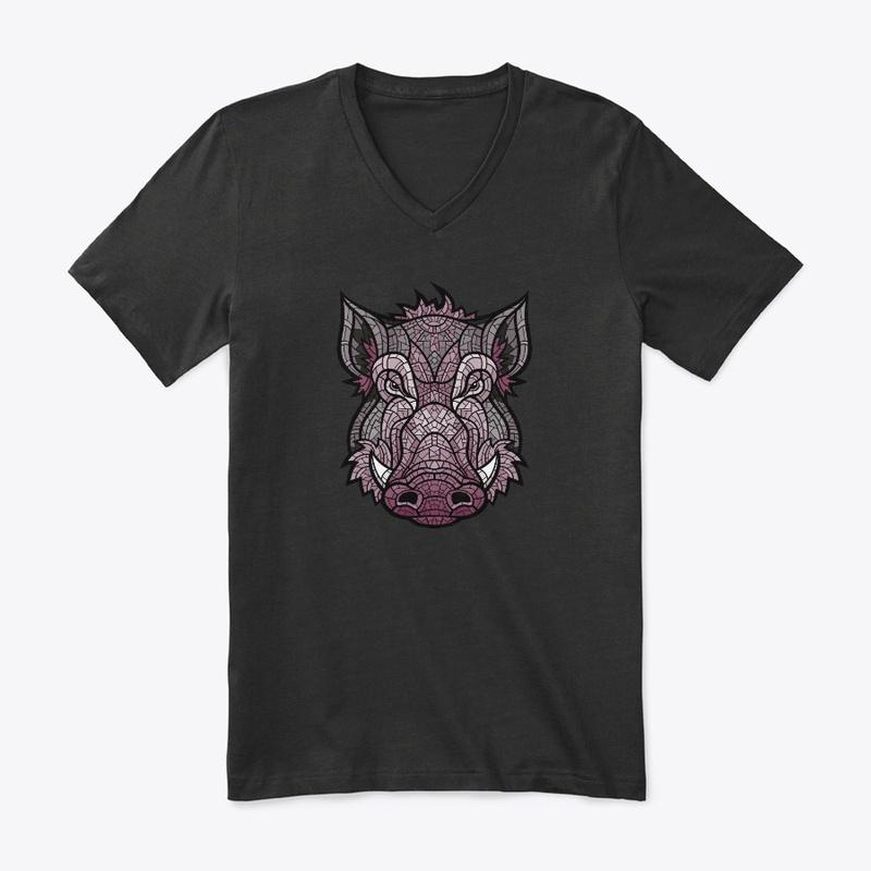 Pink Boar with Tail